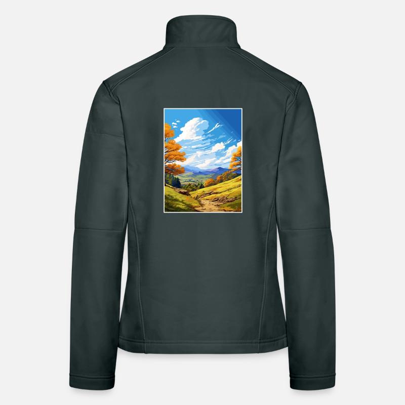 Affiche de voyage Clwydian Range et Dee Valley Aonb Veste en tissu softshell Femme