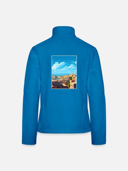 Fès Maroc Affiche de voyage Souvenir Carte Postale Peinture - Veste en tissu softshell Femme - noir - Dos