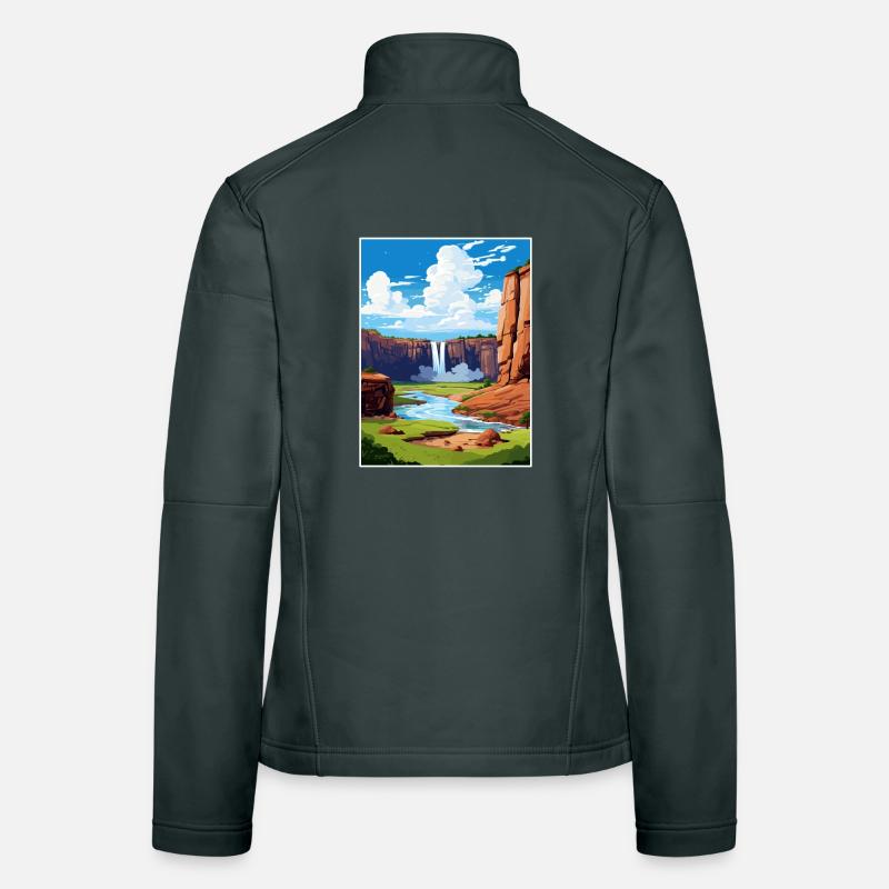 Cascades d’Ouzoud Maroc Affiche de voyage souvenir Veste en tissu softshell Femme