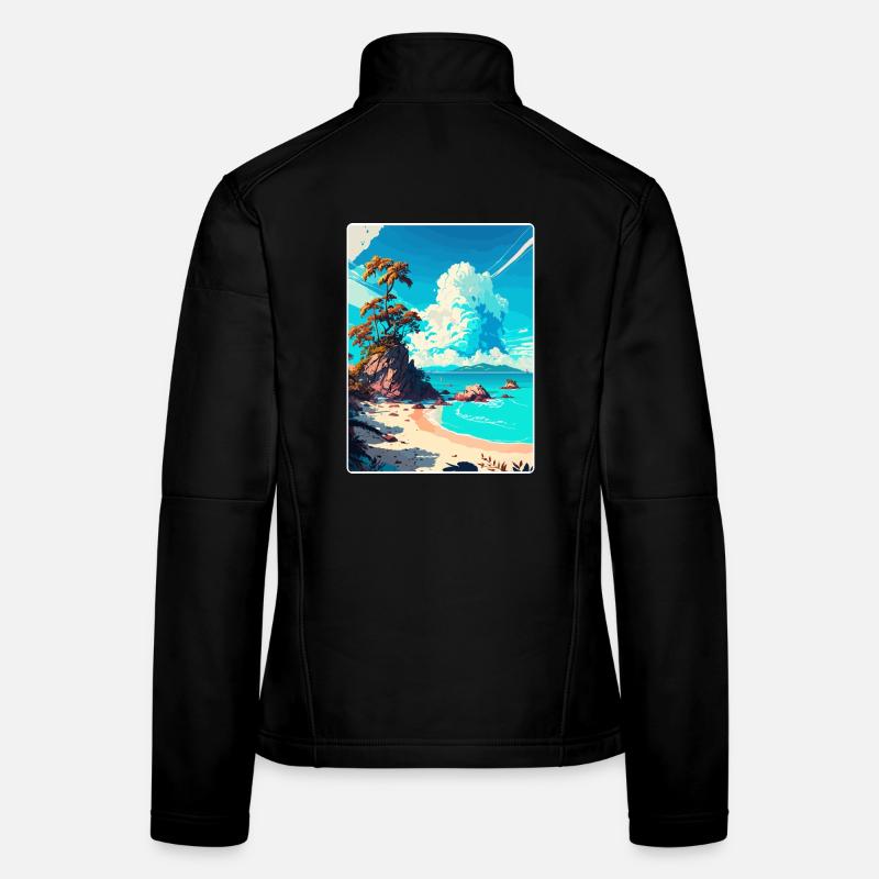 Ko Samui Thaïlande Affiche de voyage thaïlandaise Souvenir WPA Veste en tissu softshell Femme