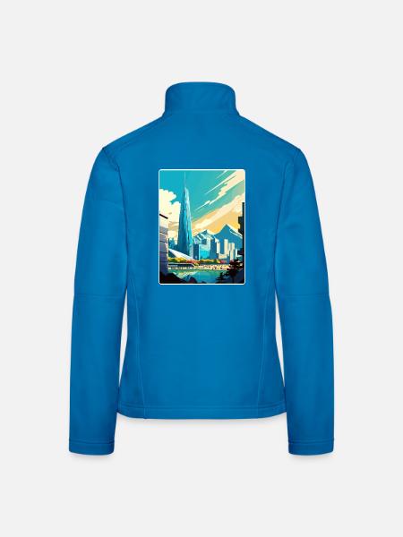 Seoul South Korea Travel Poster Souvenir Paint WPA - Women's Softshell Jacket - mouse grey - Back