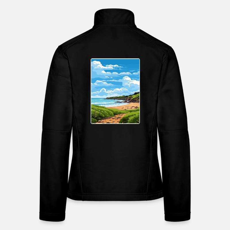 Cornwall Aonb Reise Poster Souvenir Malerei WPA Frauen Softshelljacke