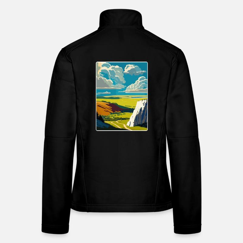 Affiche de voyage souvenir du parc national des South Downs Veste en tissu softshell Femme