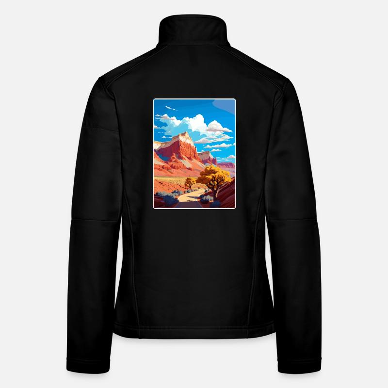 Affiche de voyage souvenir du parc national de Capitol Reef Veste en tissu softshell Femme