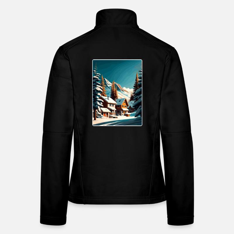 Val Thorens Ski Reise Poster Souvenir Farbe WPA Frauen Softshelljacke