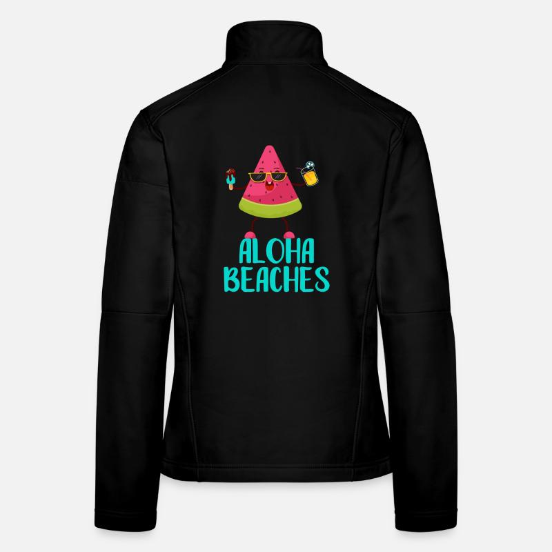 Cool Watermelon Aloha Beaches Beach Vacation Women's Softshell Jacket