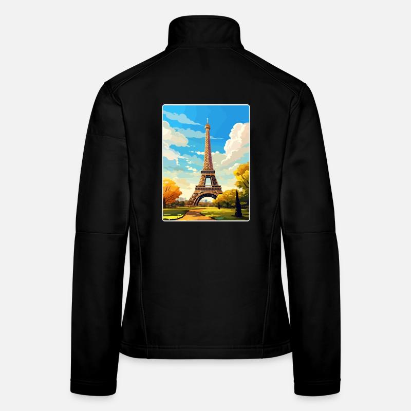 Paris Frankreich Reise Poster Souvenir Postkarte Farbe Frauen Softshelljacke