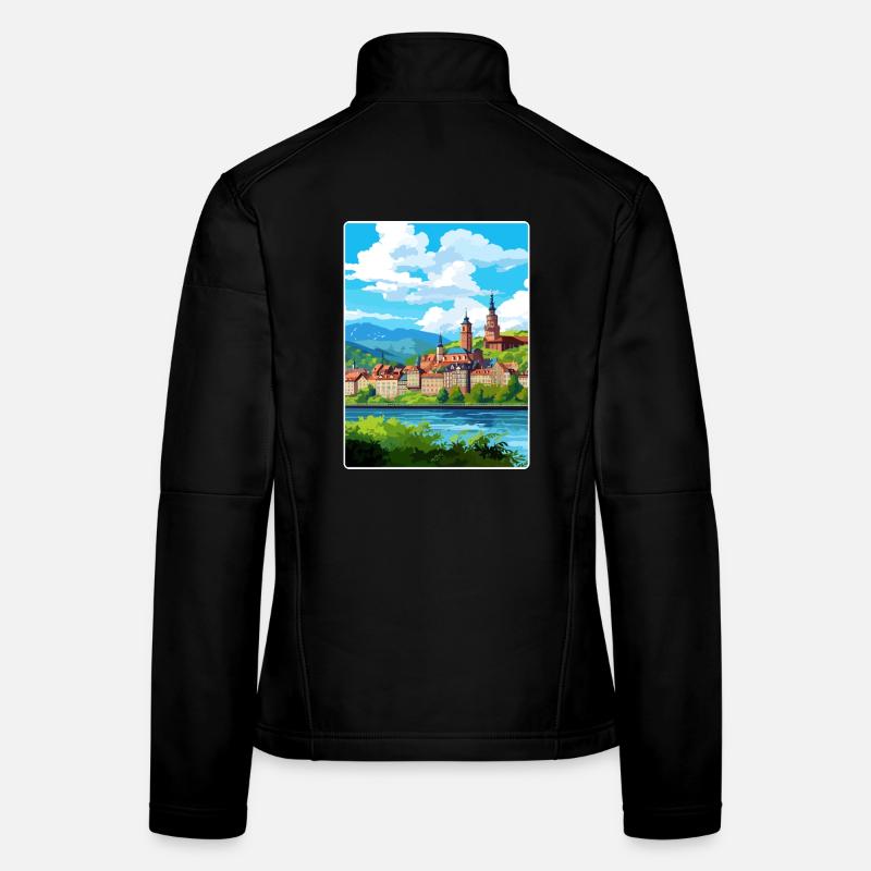 Heidelberg Germany Travel Poster Souvenir Paint WP Women's Softshell Jacket