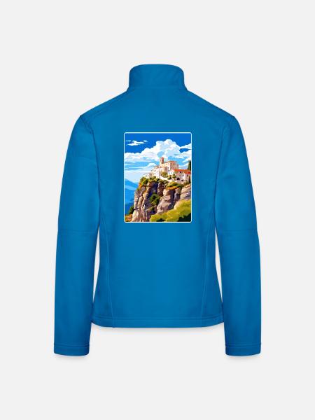 Kalambaka Grèce Affiche de voyage Peinture Souvenir WPA - Veste en tissu softshell Femme - noir - Dos