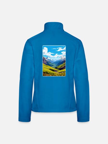 Stilfser Joch Italien Reise Poster Souvenir Malerei WPA - Frauen Softshelljacke - Schwarz - Hinten