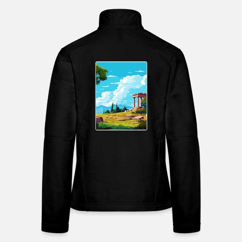 Grèce antique Affiche de voyage Souvenir WPA Veste en tissu softshell Femme