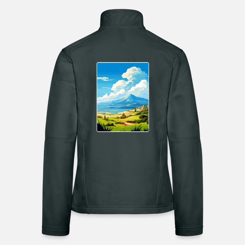 Mount Dirfi Greece Travel Poster Souvenir Paint WP Women's Softshell Jacket