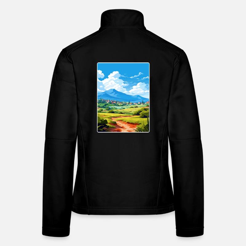 Mont Creten Grèce Affiche de voyage vintage Souvenir Veste en tissu softshell Femme