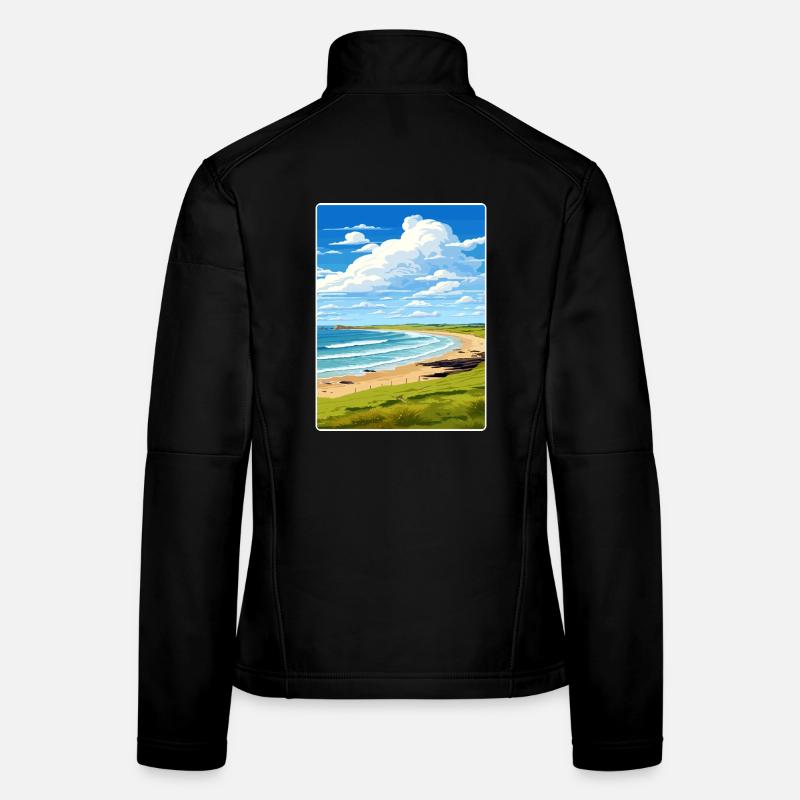 Constantine Bay, Cornouailles, Angleterre, Affiche de voyage, WPA Veste en tissu softshell Femme