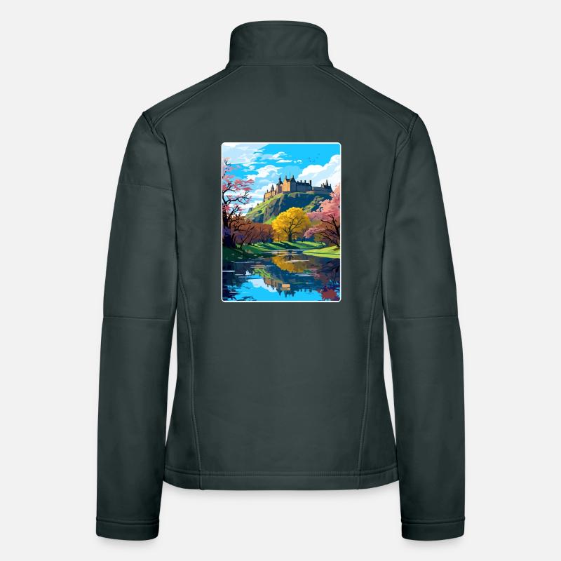 Édimbourg Ecosse Affiche de voyage Souvenir Paint WP Veste en tissu softshell Femme