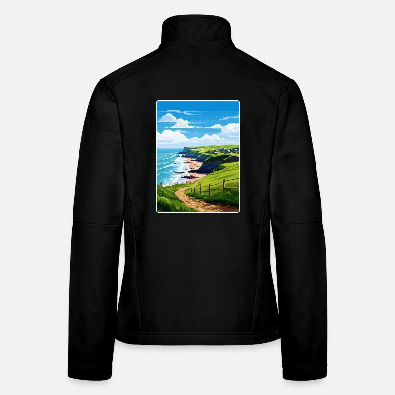 Crackington Haven Cornwall England Travel Poster Women's Softshell Jacket