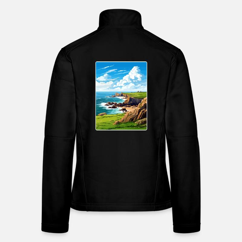 Lands End Cornwall England Reiseposter Souvenir Frauen Softshelljacke