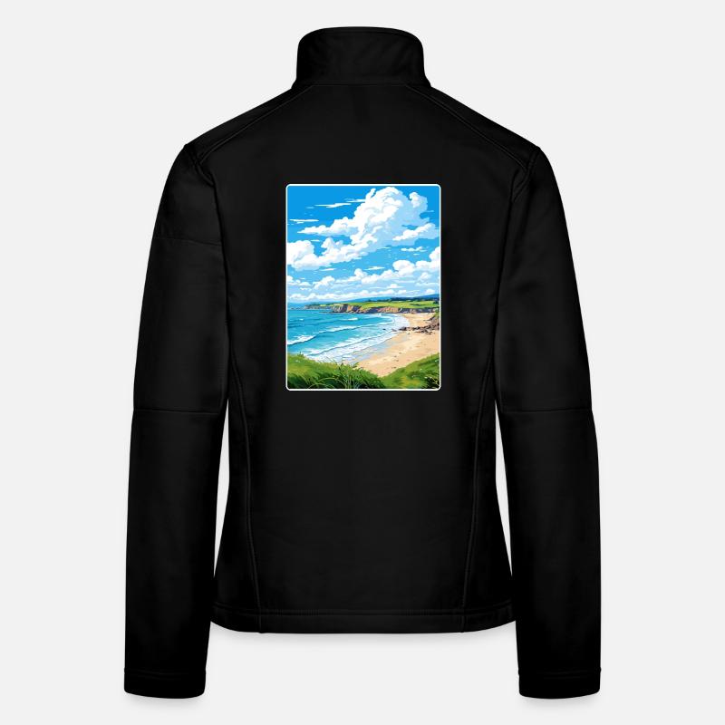 Maenporth Cornouailles Angleterre Affiche de voyage souvenir Veste en tissu softshell Femme