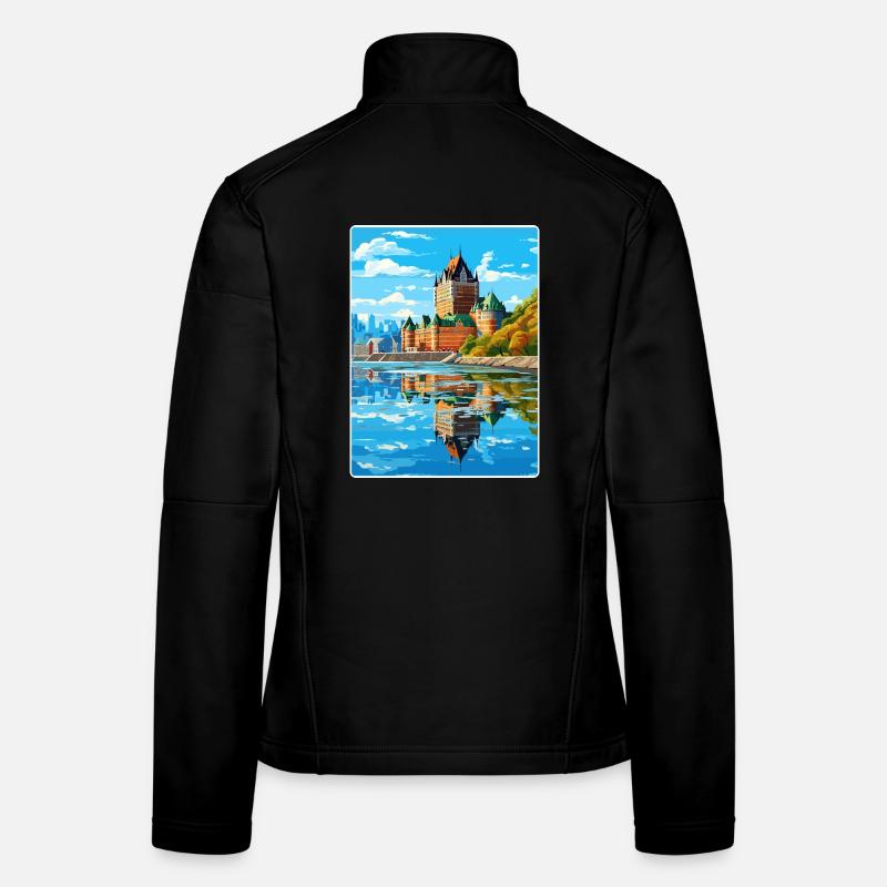 Quebec City Kanada Reise Poster Souvenir Farbe WP Frauen Softshelljacke
