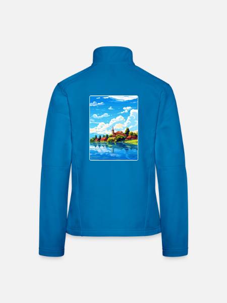 Lake Constance Germany European Travel Poster WPA - Women's Softshell Jacket - black - Back