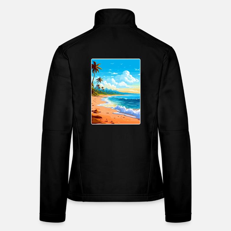 Barbados Karibik Reise Poster Souvenir Farbe WP Frauen Softshelljacke