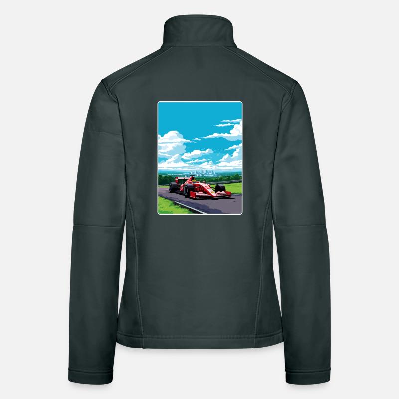 Design vif de voiture de course de formule Veste en tissu softshell Femme