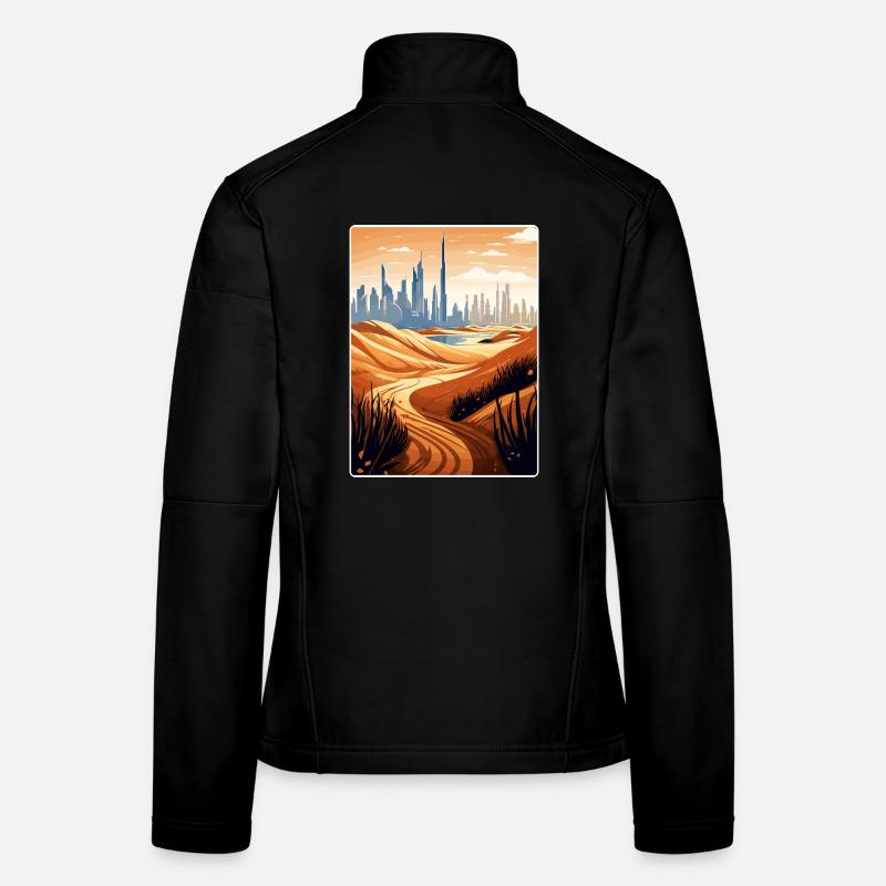 Dubaï Émirats arabes unis Affiche de voyage souvenir Veste en tissu softshell Femme