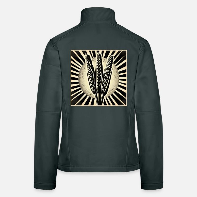 3 Getreide Ähren Weizen Frauen Softshelljacke