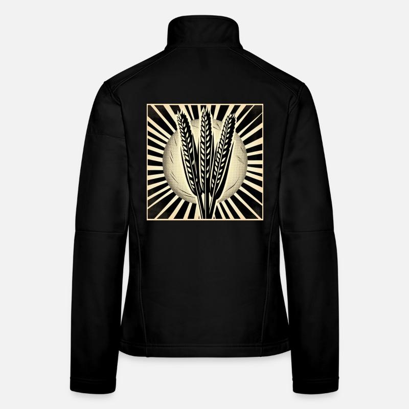 3 Getreide Ähren Weizen Frauen Softshelljacke