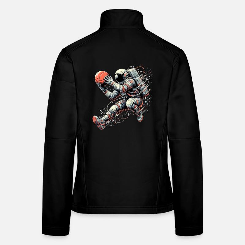 Basketball astronaute astronaute Spaceman cadeau Veste en tissu softshell Femme