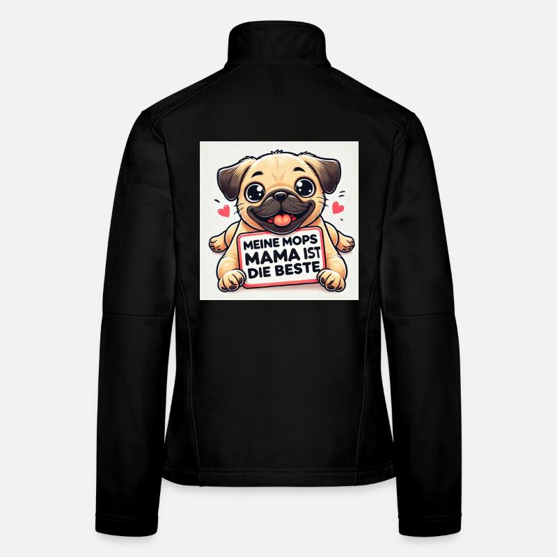Funny Dog with Kids Message Women's Softshell Jacket
