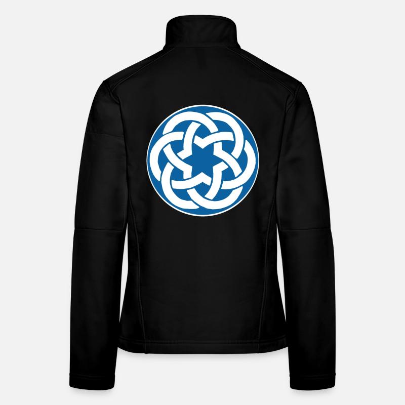 Blauer keltischer Stern Frauen Softshelljacke