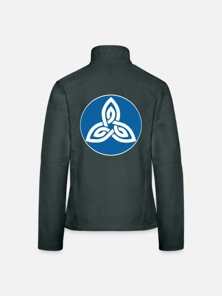 Blue Celtic Flower - Women's Softshell Jacket - black - Back
