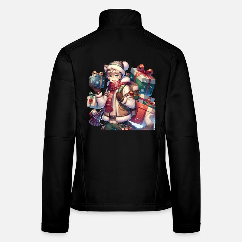 Conception de cadeau manga d’hiver pour Noël Veste en tissu softshell Femme