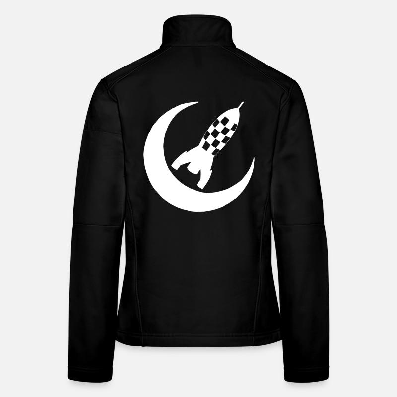 White rocket and half moon Women's Softshell Jacket