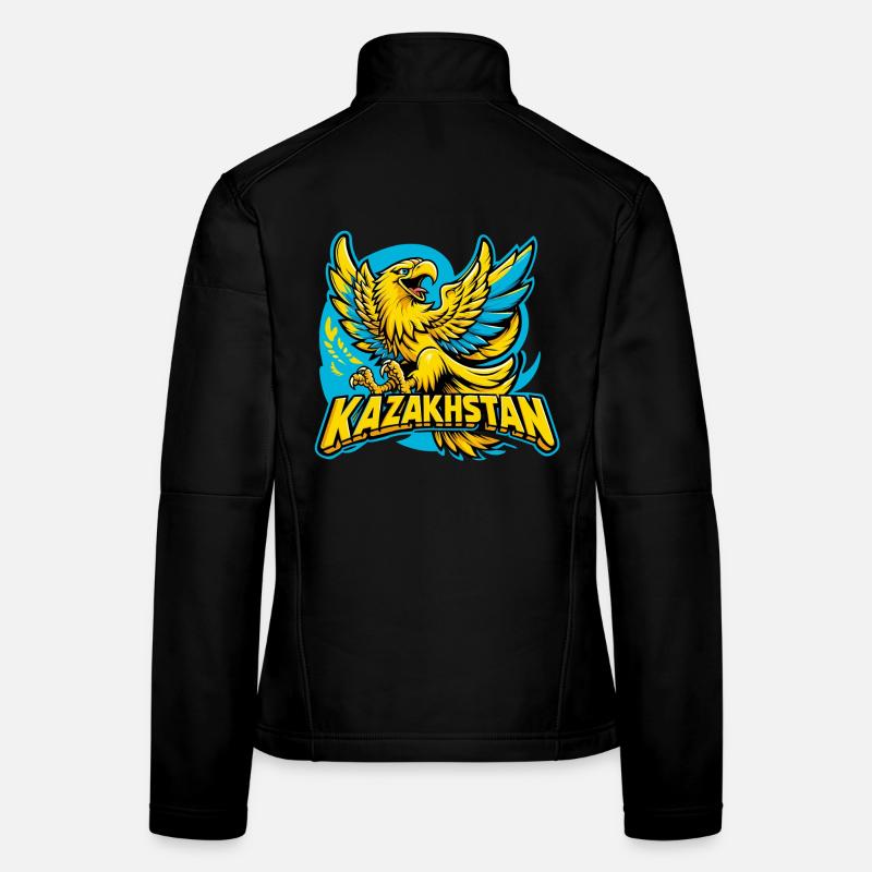 Kasachstan Adler Wappen Emblem Flagge Geschenk Frauen Softshelljacke