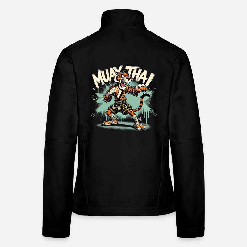 Muay Thai Tiger Thaiboxen Boxen Geschenk Frauen Softshelljacke