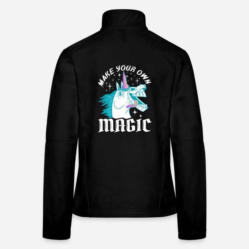 Make Your Own Magic – Crazy Unicorn Design Women's Softshell Jacket