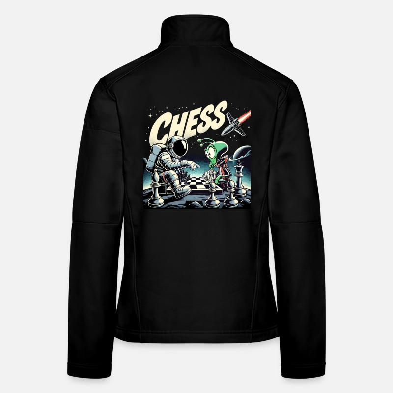 Astronaute Alien Chess Rocket Universe Cadeau Veste en tissu softshell Femme