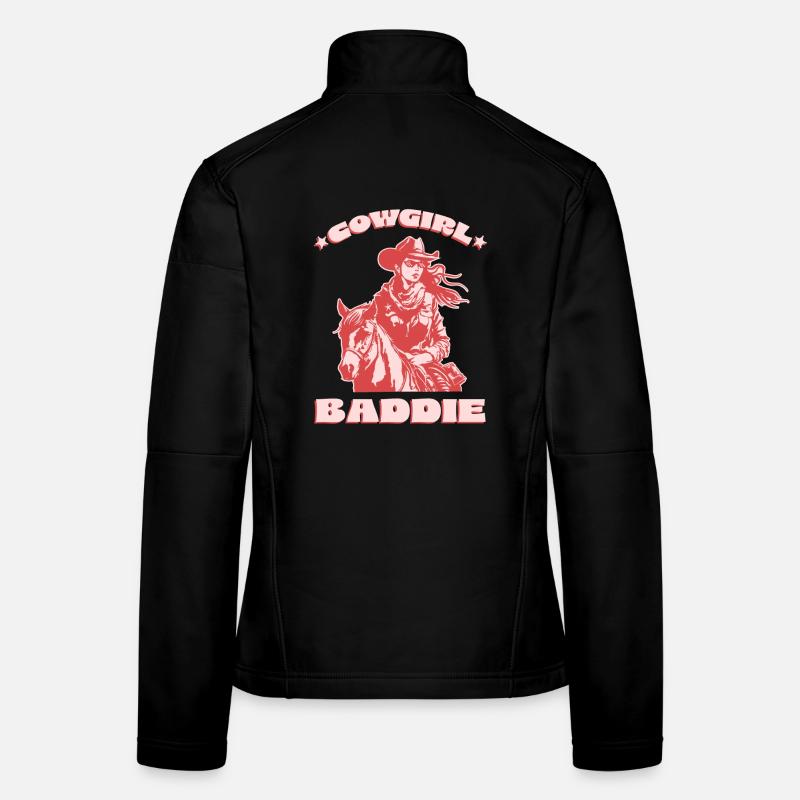 Western Baddie auf dem Pferd - Frauen Softshelljacke - Schwarz