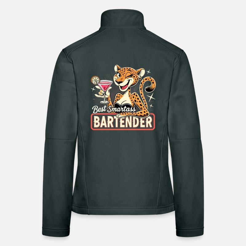 Barman Barman Léopard Léopard Cadeau Veste en tissu softshell Femme