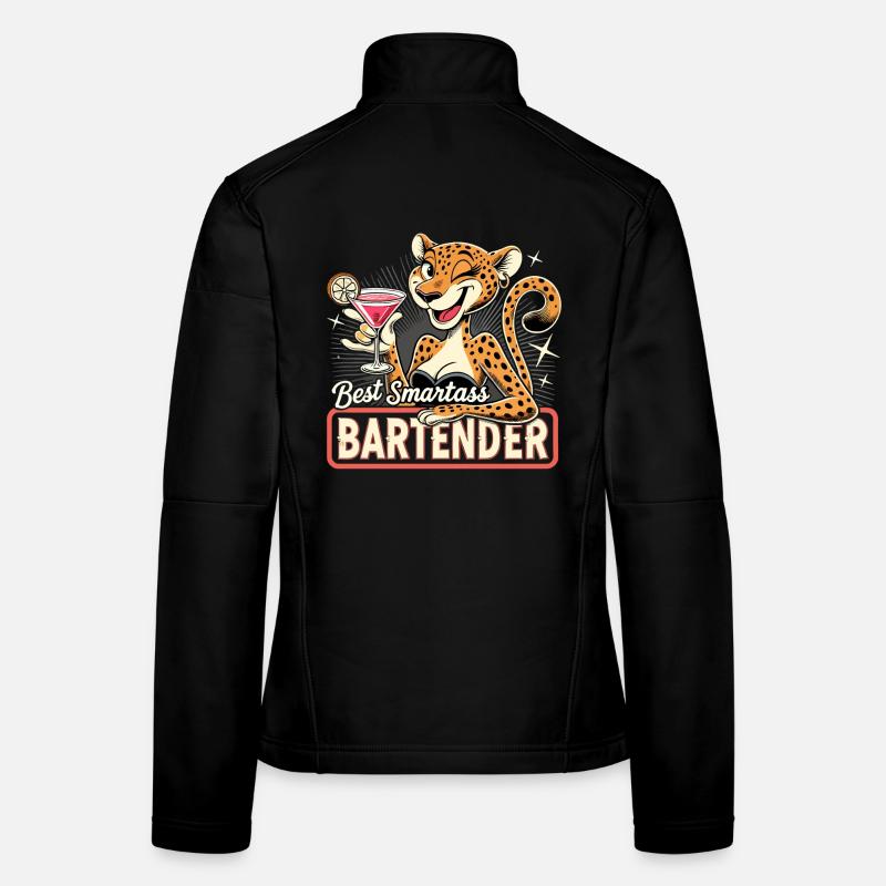 Barkeeperin Barfrau Leopardin Leopard Geschenk Frauen Softshelljacke