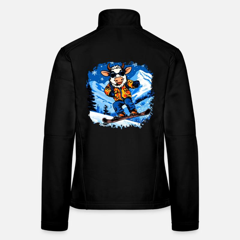 Vaches Snowboard / Vache Snowboardeuse Veste en tissu softshell Femme