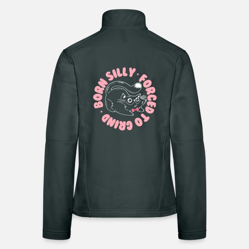 Né idiot, forcé de moudre – Verspielte Katze Veste en tissu softshell Femme