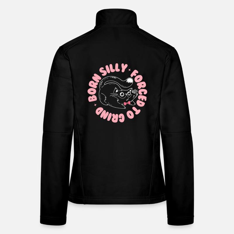 Né idiot, forcé de moudre – Verspielte Katze Veste en tissu softshell Femme