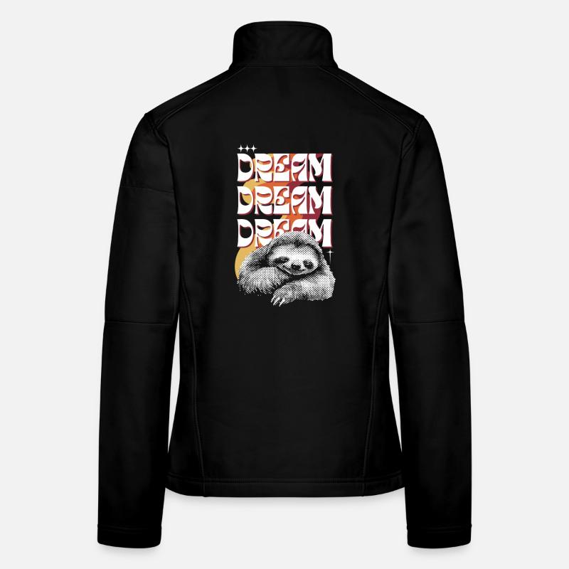 Träumerisches Faultier – Dream Dream Dream - Frauen Softshelljacke - Schwarz