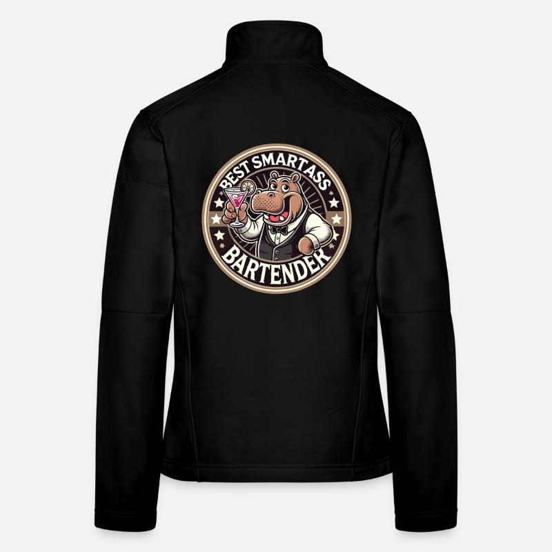 Barkeeper Barmann Nilpferd Flusspferd Geschenk Frauen Softshelljacke