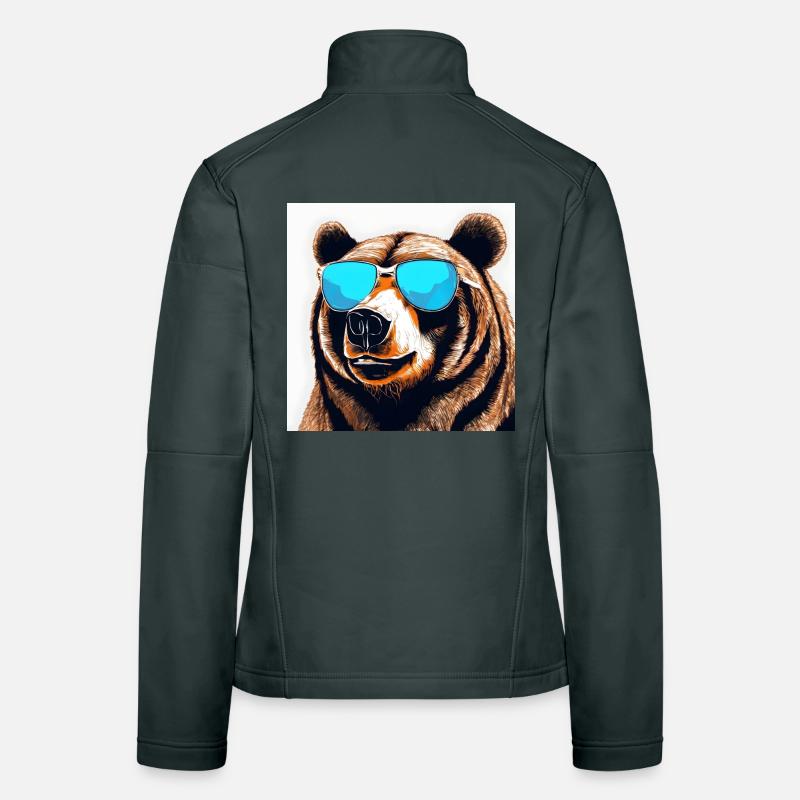 Ours avec lunettes de soleil Pop Art Veste en tissu softshell Femme