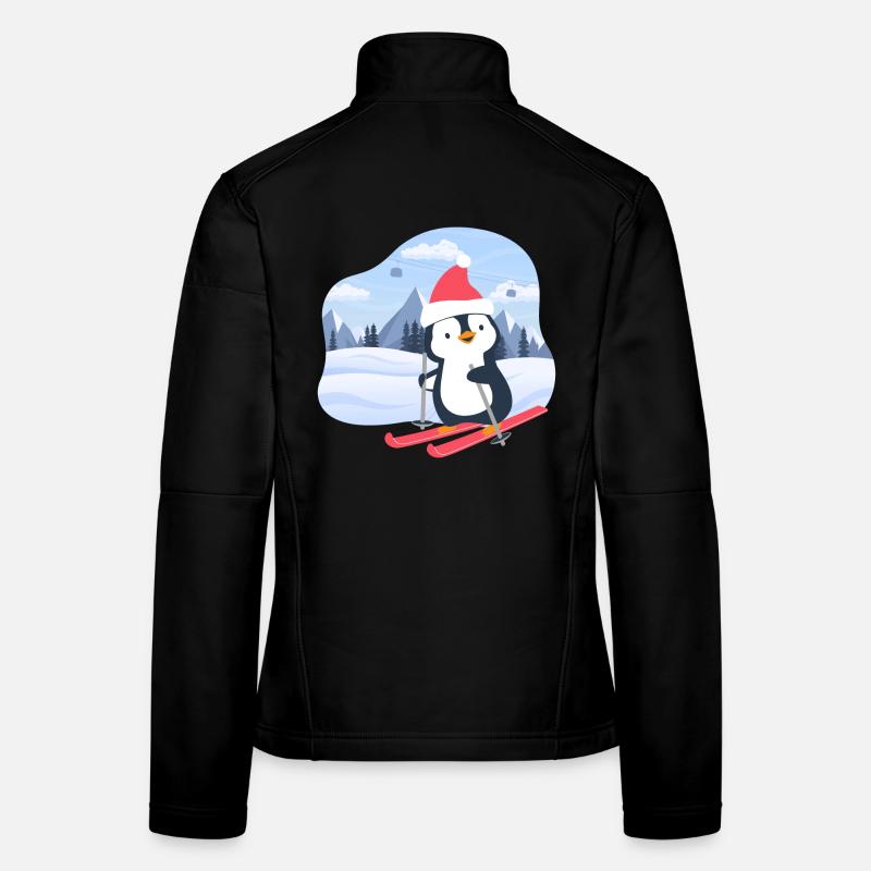 Little penguin skiing Women's Softshell Jacket