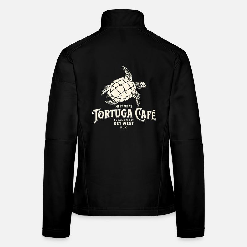 Tortuga Café Key West Style Illustration Veste en tissu softshell Femme